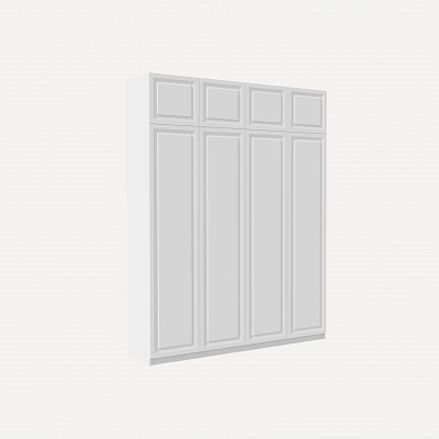 Шкаф с антресолью и фрезерованными фасадами Альтаир Белый (Оргей)
